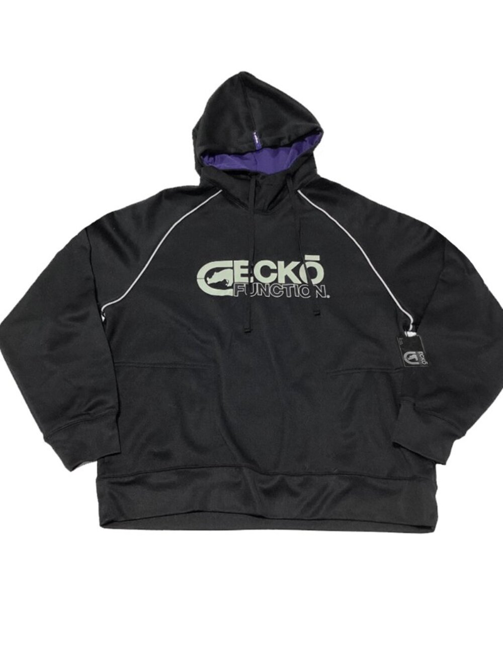 NEW ECKO FUNCTION HOODIE SWEATSHIRT! S or M BLACK WITH BIG RHINO GRAPHICS